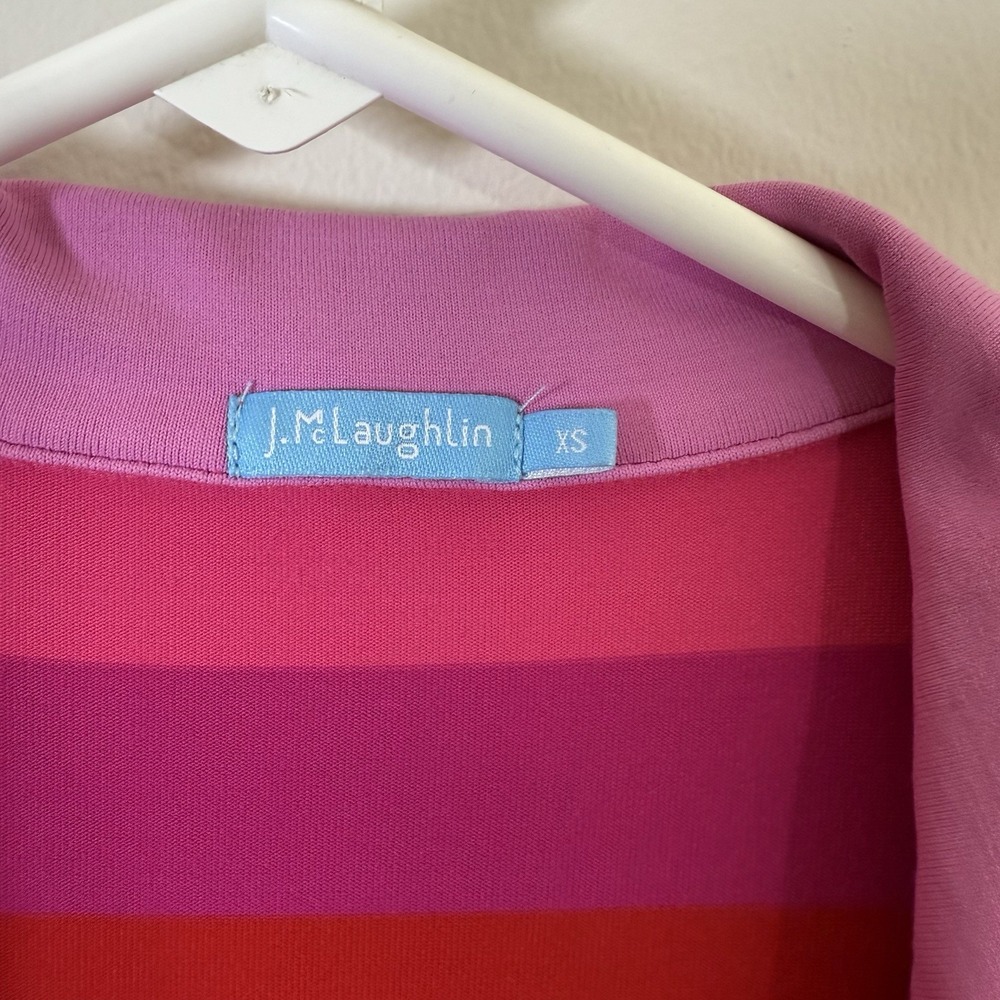 J.McLaughlin Catalina Cloth Pink Color Block Long Sleeve Dress Size XS - Picture 2 of 4